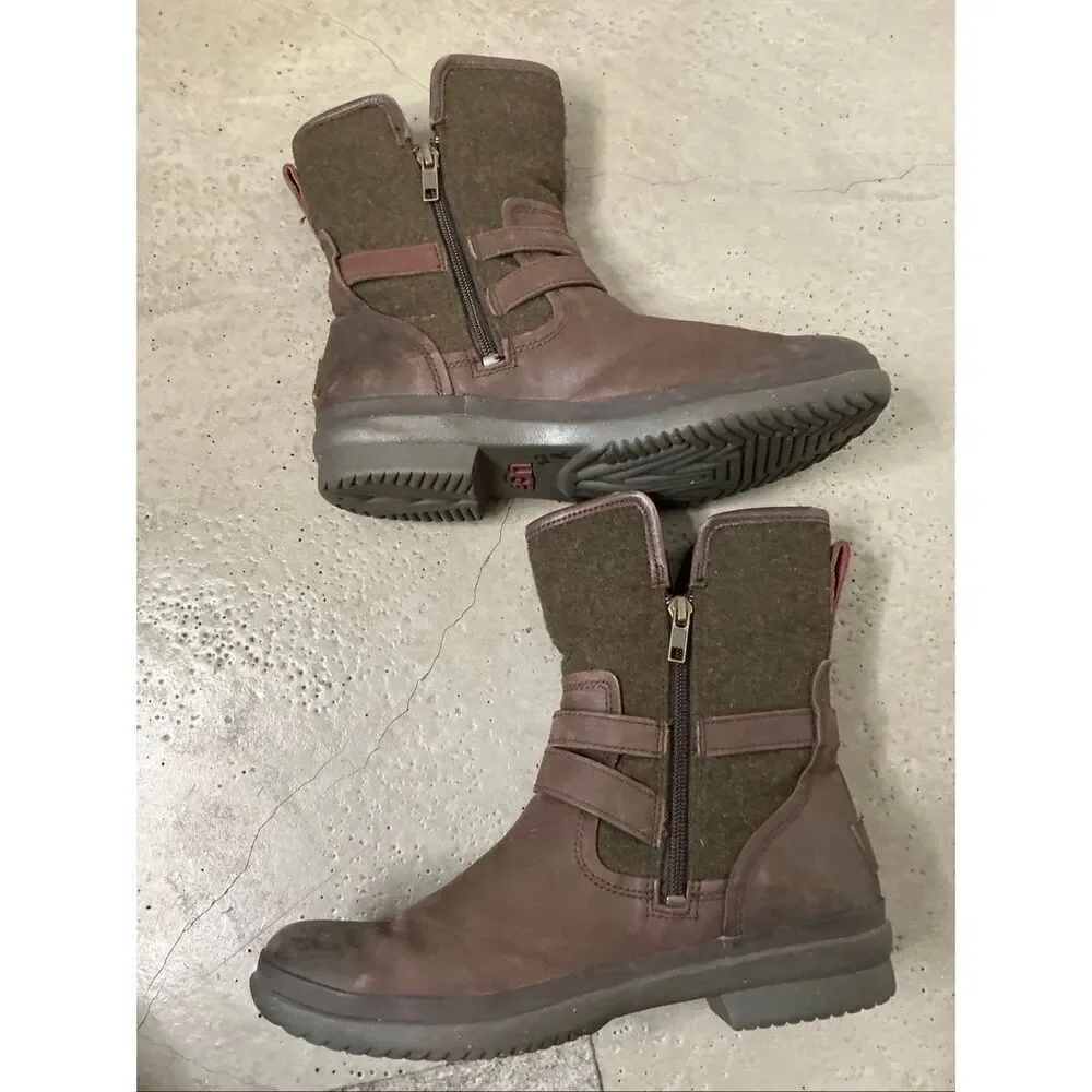UGG Simmens Waterproof Leather Boots | Brown in 7.5